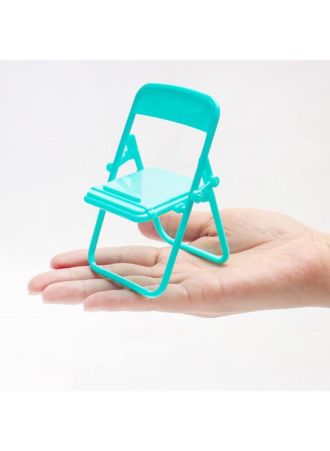 9 Pieces 1:6 Scale Colorful Miniature Chair Miniature Folding Chairs Miniature Plastic Chair Mini Furniture Accessories(Random Color)