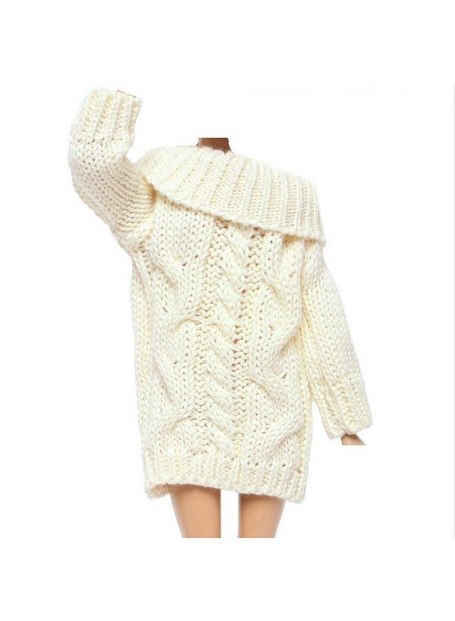 White Winter Turtleneck Sweater Clothes For 11.5 Inch Girl Doll Accessories