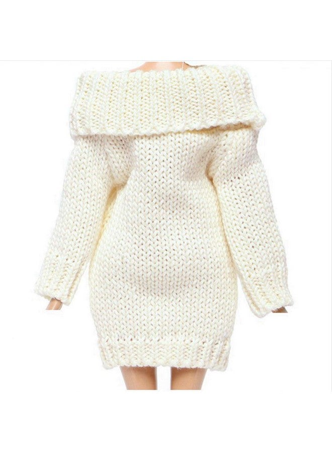 White Winter Turtleneck Sweater Clothes For 11.5 Inch Girl Doll Accessories