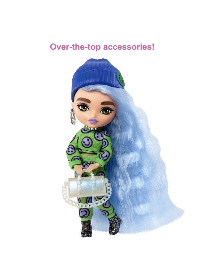 Extra Minis Doll 3 (5.5 In) Wearing Emojiprinted 2Piece Fashion With Doll Stand & Accessories Including Sunglasses And Purse Gift For Kids 3 Years Old & Up