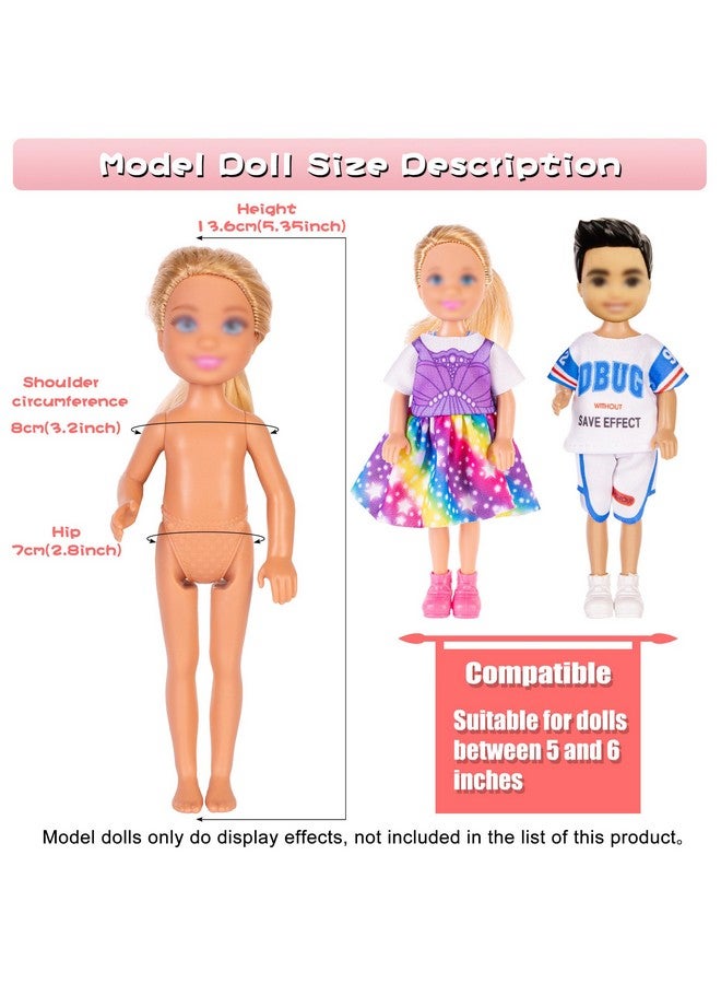 16Pcs Doll Clothes And Accessories For 5.3 Inch 6 Inch Chelsea Dolls Include 3 Tops 3 Pants For Boy Dolls And 5 Dresses 3 Bikinis For Girl Dolls And 2 Pairs Shoes (No Doll)