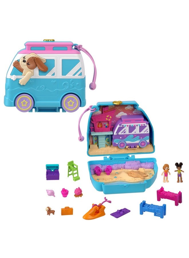 Dolls And Playset Travel Toy With Fidget Exterior Seaside Puppy Ride Compact With 12 Accessories