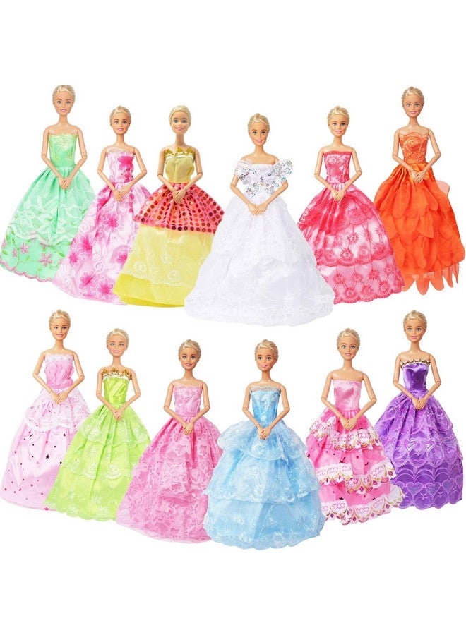 12 Sets Doll Clothes For 11.5 Inch Girl Doll Handmade Doll Outfits Fashion Doll Dresses Party Wedding Dresses Doll Gowns