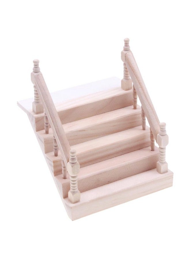 Miniatures Miniature Stairs Wood Stair 1:12 Wooden Stringer Steps Model Diy Staircase Accessories Decor For Furniture Micro Landscape Doll Accessories