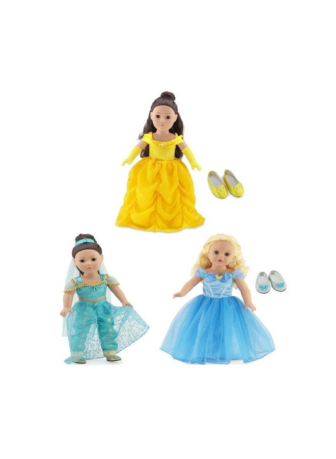 Usa Business 18 Inch Doll Princess Dress Value Bundle With 3 Pairs Of Oneofakind Shoes 9 Piece 18