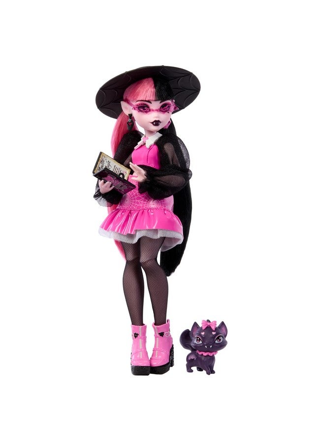 Draculaura Doll With Pet Batcat Count Fabulous And Accessories Like Backpack Spell Book Bento Box And More