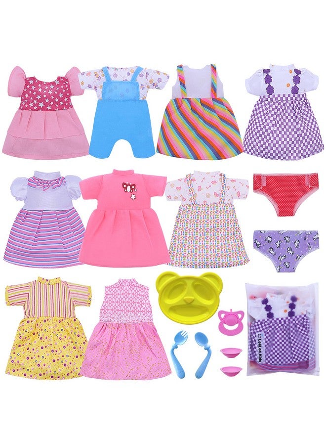 Baby Doll Clothes Fits 12'13'14'15''Bitty Girl Alive Baby Doll Clothes 360°Sewing Dresses For With Doll Diapers Nipple And Doll Accessories Pack Of 18 Bag Set …