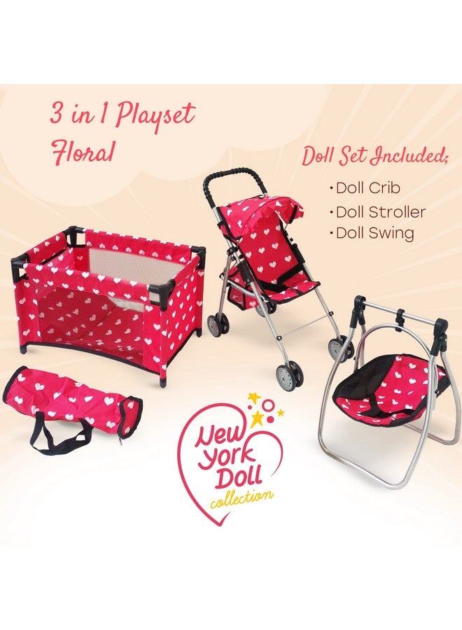 Baby Doll Accessories Set 31 Baby Doll Furniture Set With Baby Doll Stroller Baby Doll Crib Baby Doll Swing Baby Doll Bed Set For 18” Doll Play Baby Doll Toys For 18