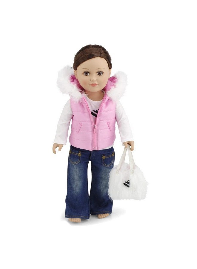 18Inch Doll Pink Puffer Vest Coat Gift Set 4 Pc 18