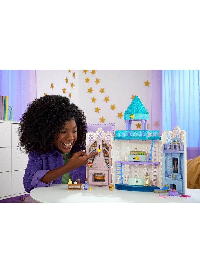 Disney Wish Rosas Castle Dollhouse Playset With 2 Posable Mini Dolls Star Figure 20 Accessories Lightup Projection Dome & More