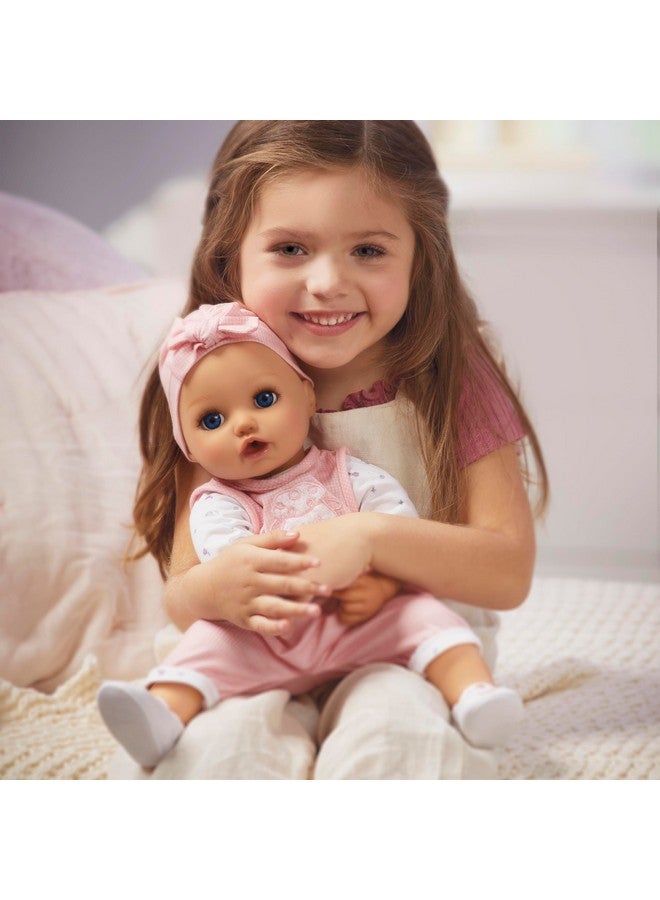 My Real Baby Doll Annabell Blue Eyes Realistic Softbodied Baby Doll Ages 3 & Up Sound Effects Drinks & Wets Mouth Moves Cries Real Tears Eyes Open & Close Pacifier