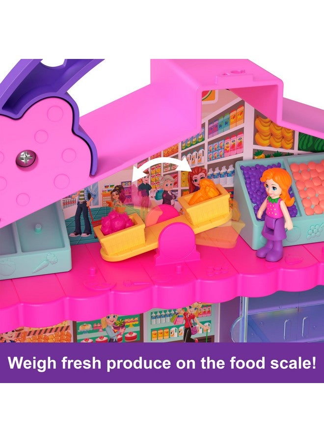 Dolls & Playset Food Toy With 2 Micro Dolls 12 Accessories With Toy Car And Pet Pollyville Fresh Market