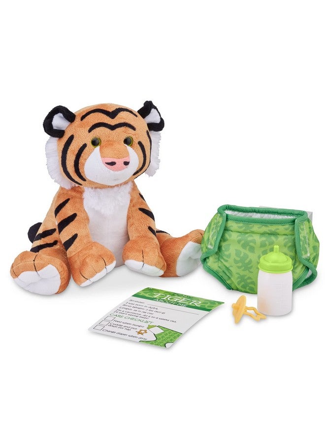 11Inch Baby Tiger Plush Stuffed Animal With Pacifier Diaper Baby Bottle