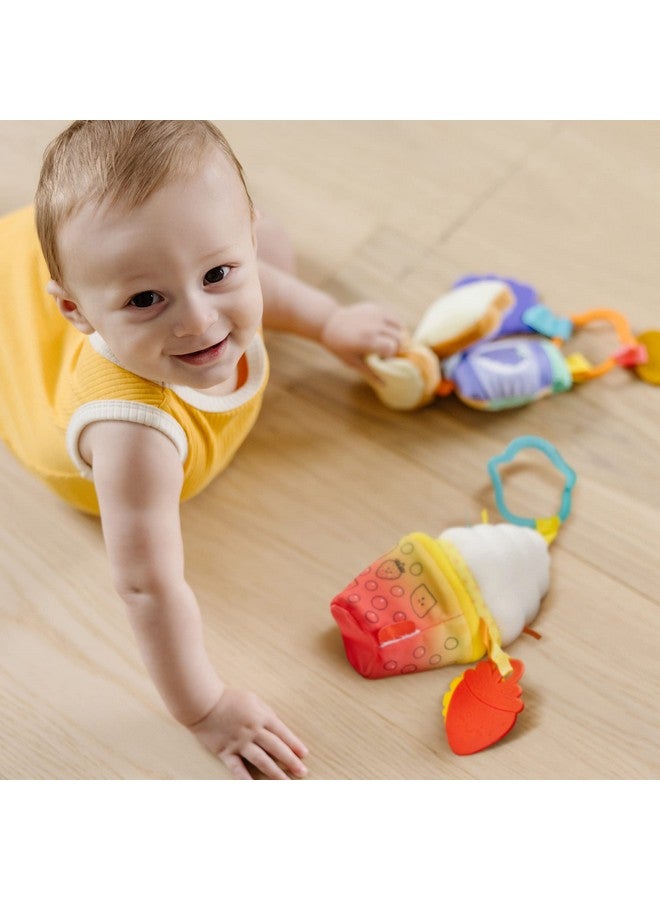 Multisensory Takealong Clipon Infant Toy 2Pack (Pb&J And Bubble Tea)