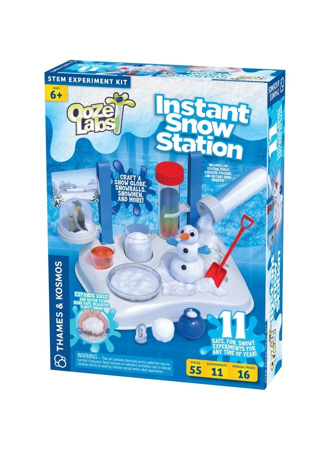 Ooze Labs Instant Snow Station Stem Experiment Kit & Lab Setup Make Your Own Fake Snow 11 Safe Fun Snowy Yearround Activities Diy Snow Globe Included Explore Polymers