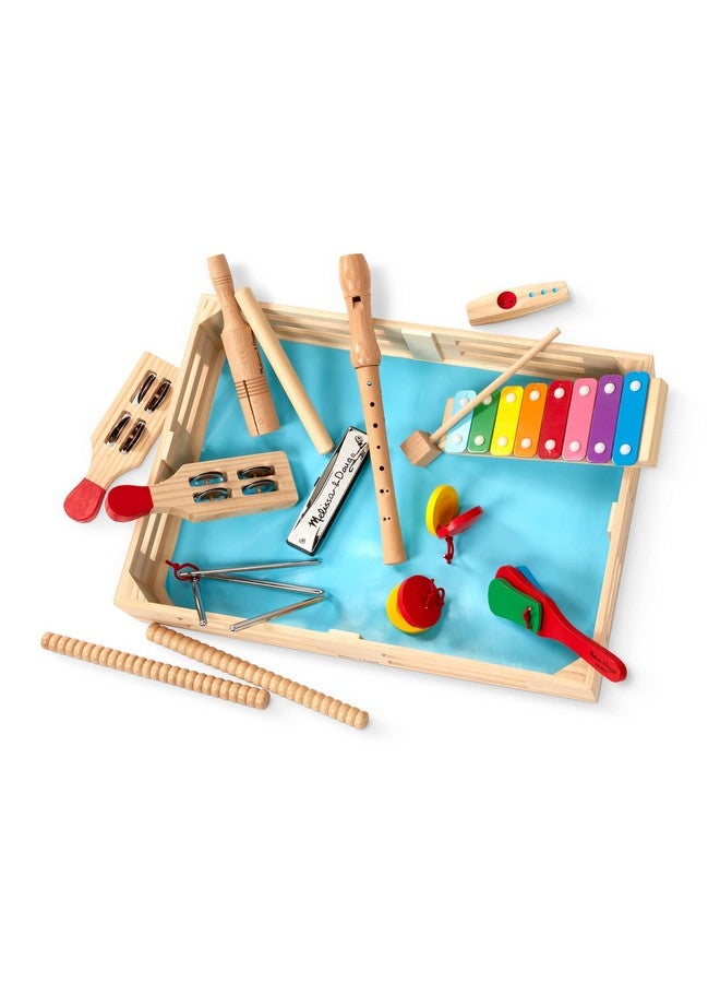 Deluxe Band Set With Wooden Musical Instruments & Storage Case