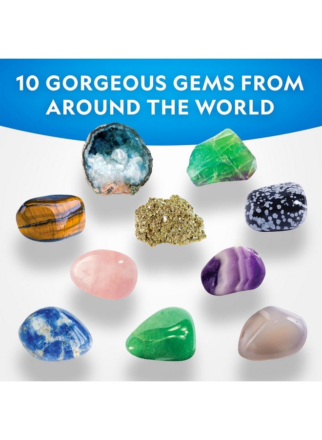 Super Gemstone Dig Kit Excavation Gem Kit With 10 Real Gemstones For Kids Discover Gems With Dig Tools & Magnifying Glass Science Kits For Kids Age 812 Crystals For Kids