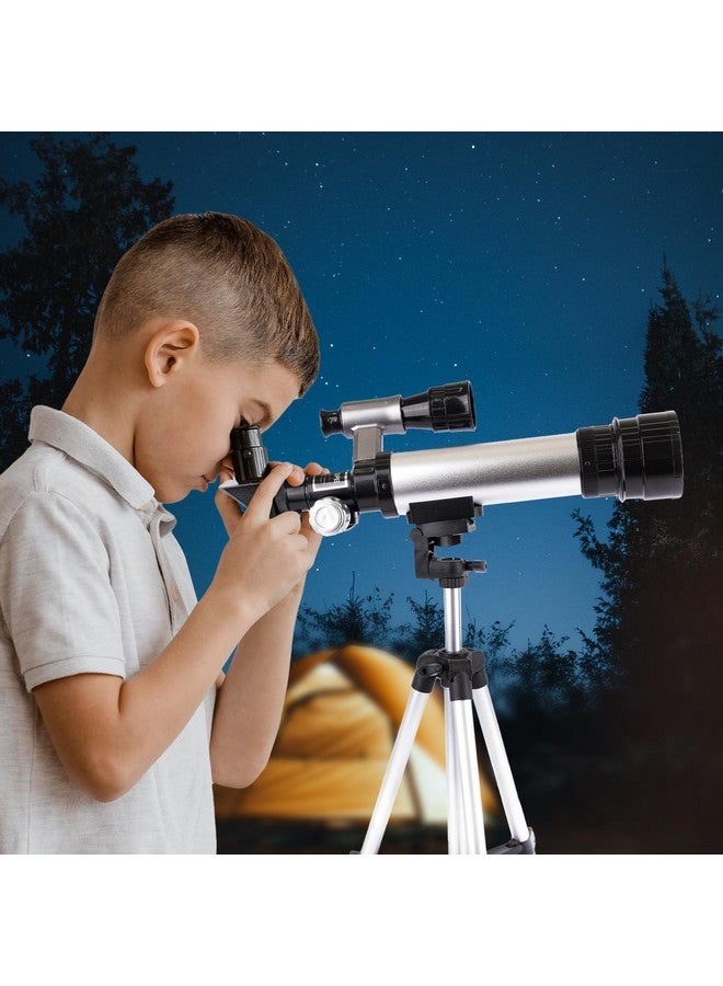 Telescope For Beginners Fully Functioning Kids Telescope (60X Magnifcation) With 2 Eyepieces Aluminum Tripod Sturdy Carry Case And Constellation Map Telescope For Kids Star Gazing
