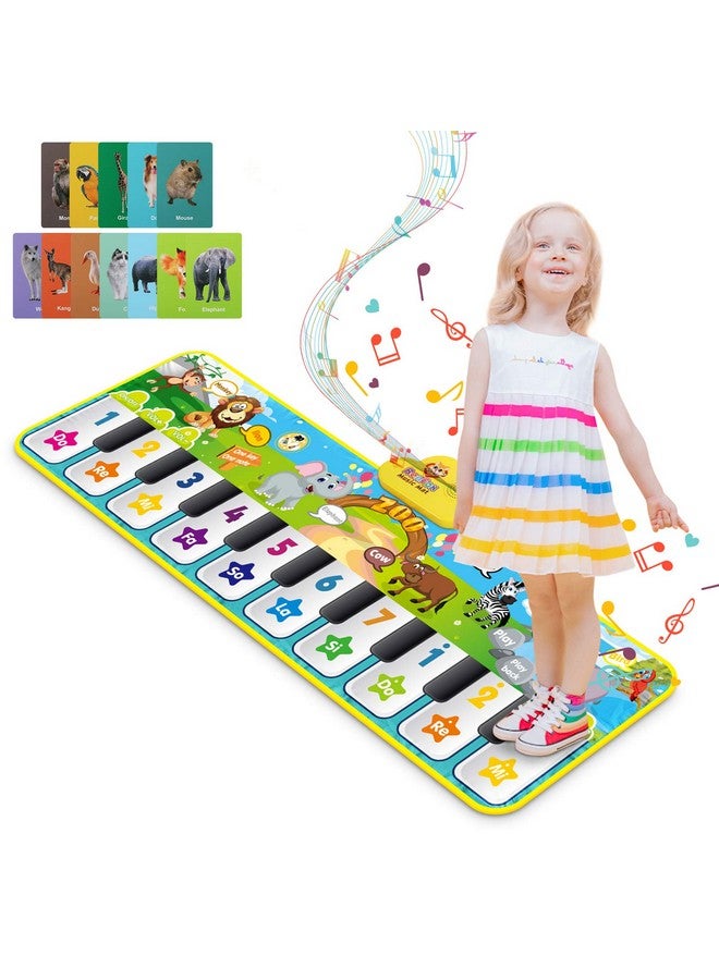 Baby Musical Mats With 42 Music Sounds Kid Floor Piano Keyboard Dance Mat Animal Blanket Touch Playmat Early Education Toys Gift For 1 2 3+ Years Old Toddlers Boys Girls