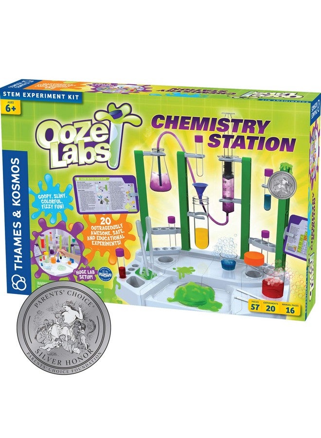 Ooze Labs Chemistry Station Science Experiment Kit 20 Nonhazardous Experiments Including Safe Slime Chromatography Acids Bases & More Multicolor