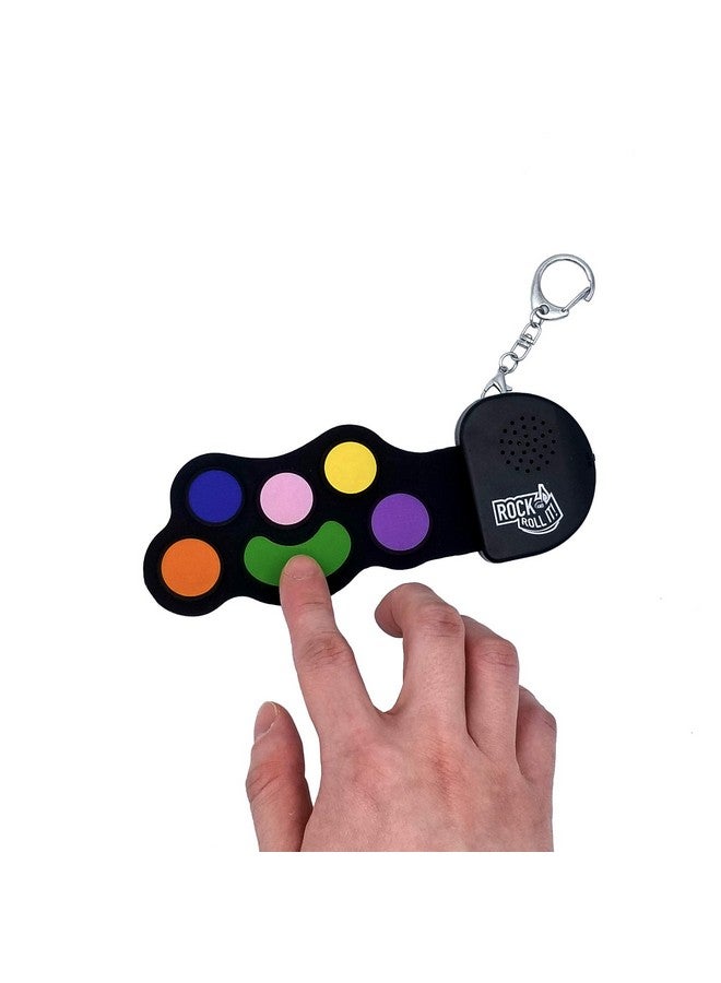 Rock And Roll It Micro Color Drum. Real Working & Playable Drum Keychain. Hang On A Backpack & Play Anywhere Mini Size Rainbow Finger Drum Pad. Tiny Silicone Electronic Percussion. Battery Included