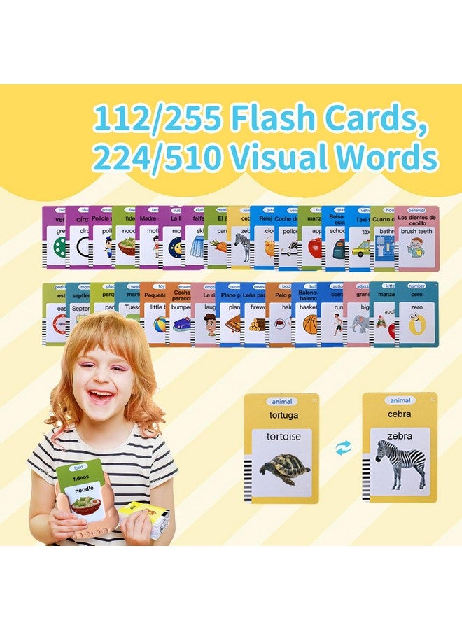 Toddler Toys Spanish & English Talking Flash Cards 3 4 5 6 Year Old Boys And Girls 224510 Sight Wordsmontessori Toysautism Sensory Toyslearning Educational Toys (Bilingual224)