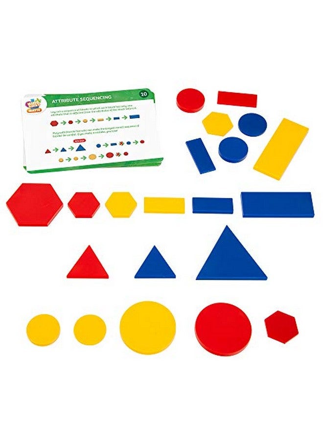 Kids First Math Attribute Blocks Math Kit With Activity Cards Develop Skills In Logical Thinking Classifying Comparing Visual Handson Math For Athome Or Classroom Learning Ages 3+