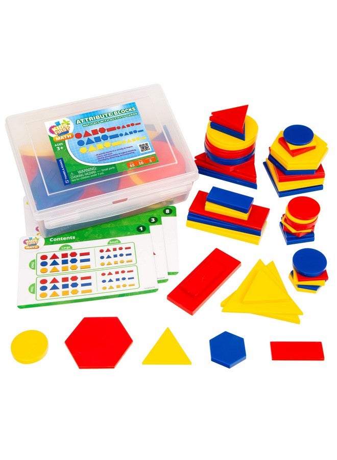 Kids First Math Attribute Blocks Math Kit With Activity Cards Develop Skills In Logical Thinking Classifying Comparing Visual Handson Math For Athome Or Classroom Learning Ages 3+