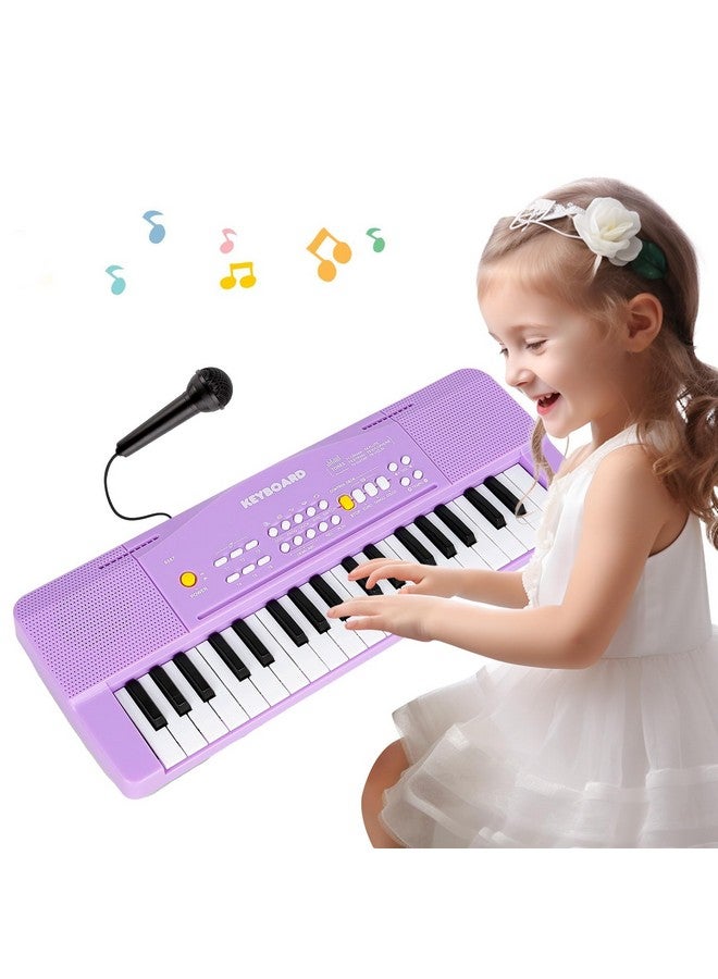 Toy Piano For Kids Piano Keyboard Toys For 3 4 5 6 7 8 Year Old Girls Boys Kids Keyboard Piano For Beginners Electric Piano With Microphone Toys For 3+ Year Old Gifts (Purple)