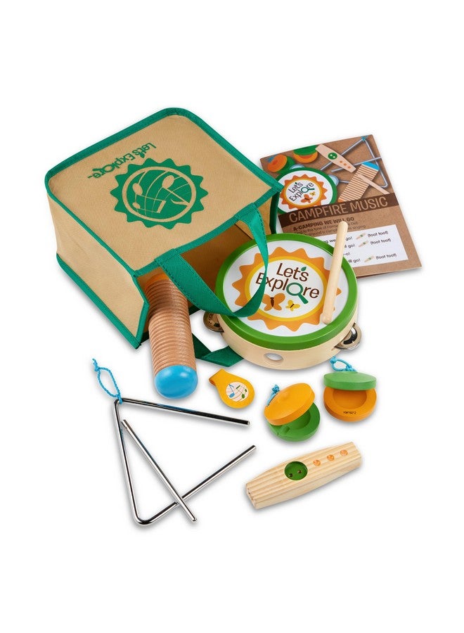 Lets Explore Camp Music Wooden And Metal Instruments Play Set 10 Pieces