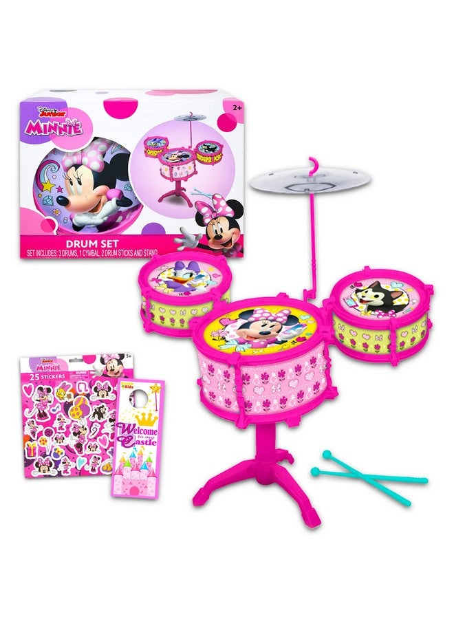 Drum Set For Girls Bundle With Minnie Drum Music Set Minnie Stickers More Minnie Musical Toys For Girls