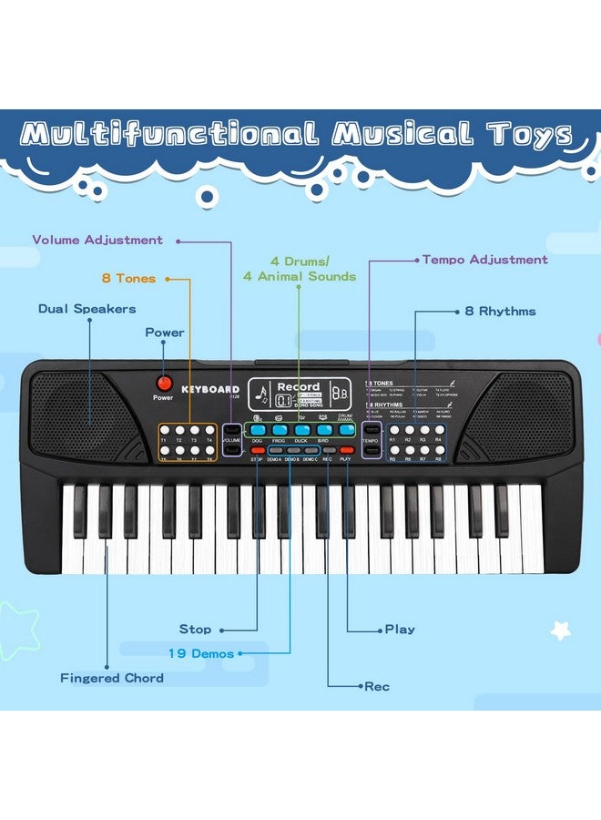 Kids Keyboard Piano 37 Keys Piano For Kids Beginners Electronic Piano With Microphone Educational Musical Toys For 3 4 5 6 Year Old Boys Girls Gifts Age 35