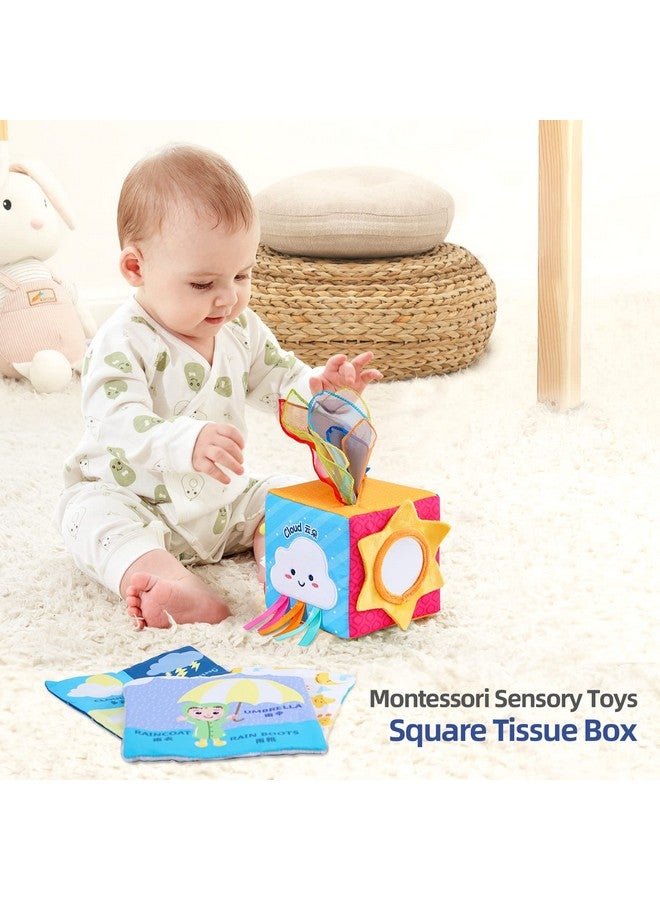 Baby Toys 612 Months Montessori Toy For Babies And Toddlers Square Tissue Box Learning Toy For 6 Months+ Educational High Contrast Toy Development Stem Toy Baby Gift(Ocean)