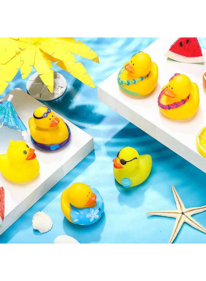 36 Pcs Summer Beach Rubber Ducks Bath Toy Rubber Duck Bulk Yellow Mini Ducks For Birthday Gifts Shower Party Favors Activity Birthday Decoration Rewards (Pool)