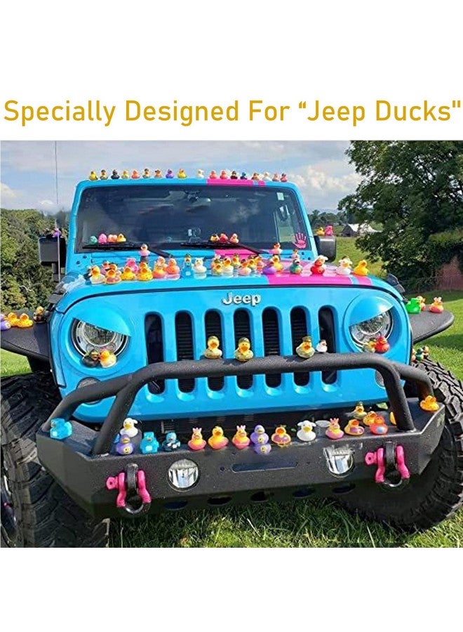 10Pcs Duck Plug Rubber Duck Mountflock Locker Rubber Duck Holder For Jeep Dash And Fixed Displaygift For Jeep Lover Includes Doublesided Stickers Inside（Excluding Rubber Duck） (10 Black)