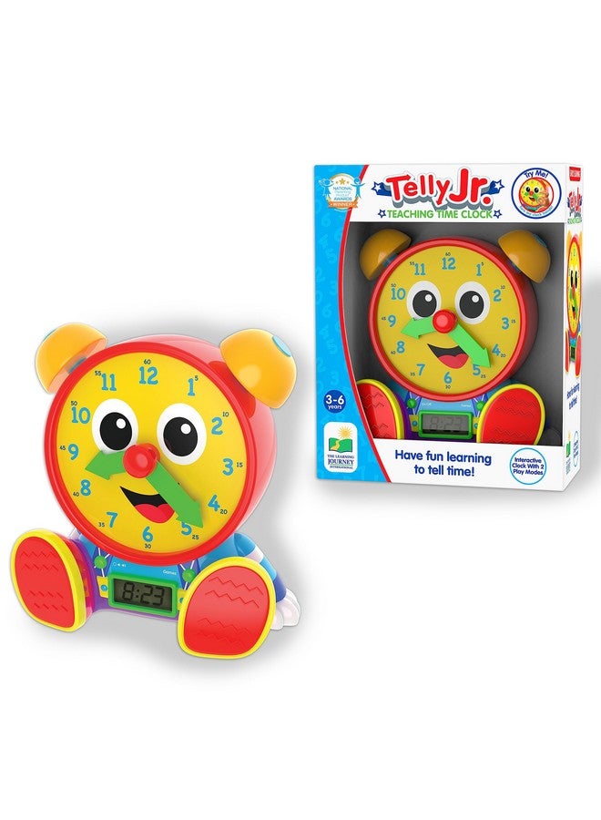 Telly Jr. Teaching Time Clock Primary Color Telling Time Teaching Clock Toddler Toys & Gifts For Boys & Girls Ages 3 Years And Up Award Winning Toys