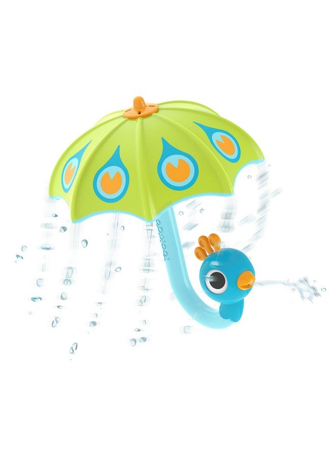 Toddler Bay Bath Toy (Ages 13) Green Peacock Fill N Rain Umbrella Submerge In Water For Sprinkle And Spinning Effects (Mold Free) Fun For Bath Time Great For Boys Girls& Kids