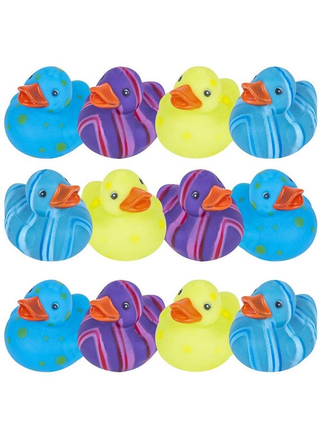 Multicolored Pattern Rubber Duckies For Kids Pack Of 12 Cute Duck Bath Tub Pool Toys Fun Carnival Supplies Birthday Party Favors For Boys And Girls