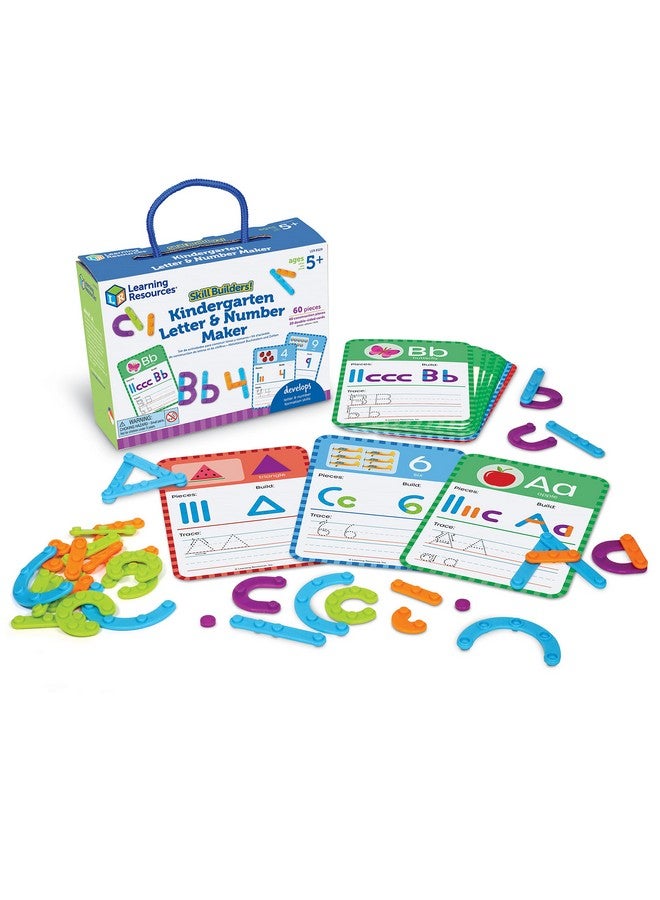 Skill Builders Kindergarten Letter & Number Maker Educational Indoor Games Preschool Alphabet Toddler Brain Toys 60 Pieces Age 6+