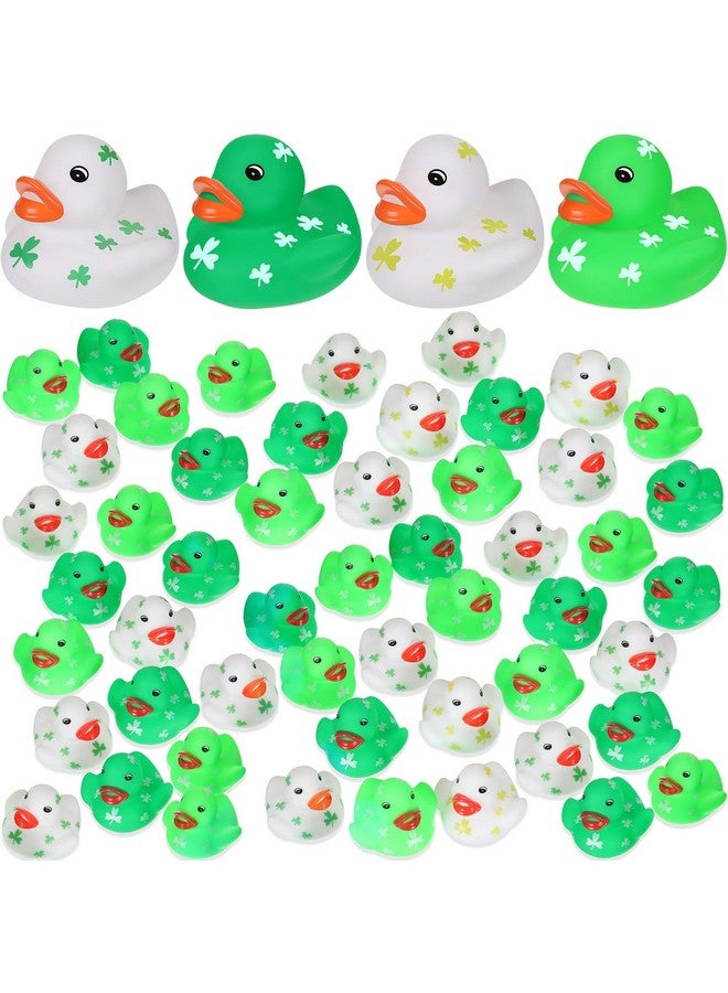 100 Pcs St. Patrick'S Day Rubber Ducks 2 Inch Mini St. Patrick'S Day Ducks Bath Toys St. Patrick'S Day Party Decorations Holiday Rubber Ducks With Drawstring Gift Bag For Class Prize Holiday