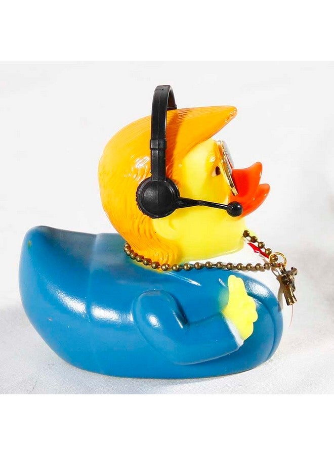 Large Rubber Duck Ornaments For Car Accessories Dashboard Decorations Trump Duck Toys With Sunglasses Headphones And Necklace (Style A)