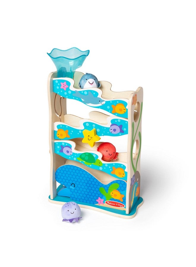 Rollables Wooden Ocean Slide Toy (5 Pieces) Ocean Themed Early Learning Toys For Infants And Toddlers Ages 1+