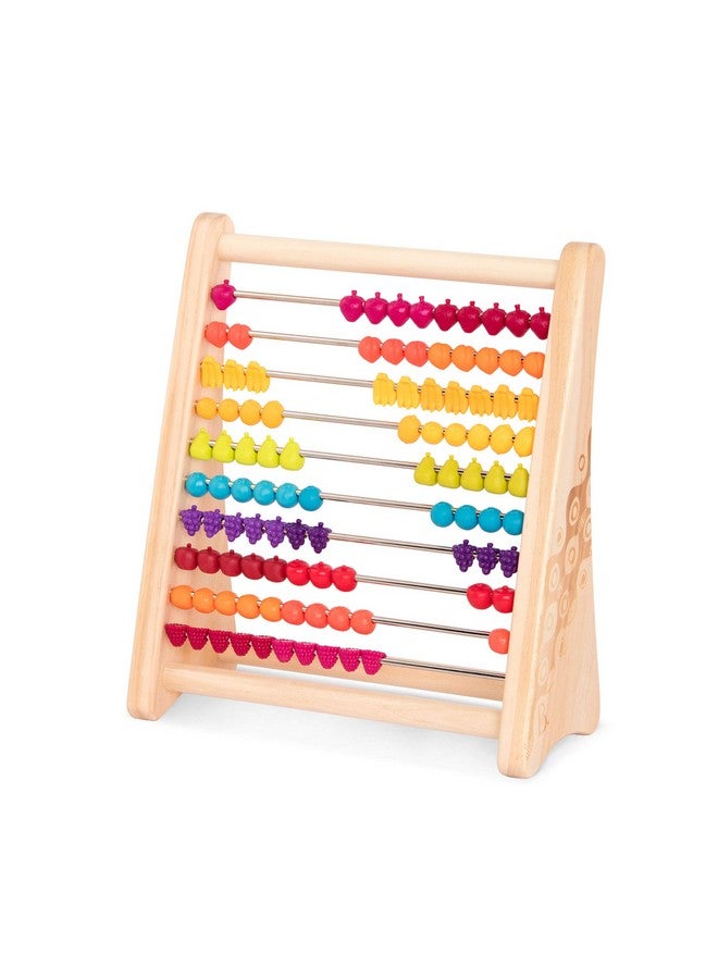 Twoty Fruity Wooden Abacus For Kids Developmental Learning Toy Classic Math Toy With 100 Beads Educational Toy For Addition And Subtraction Numbers & Counting 18 Months +