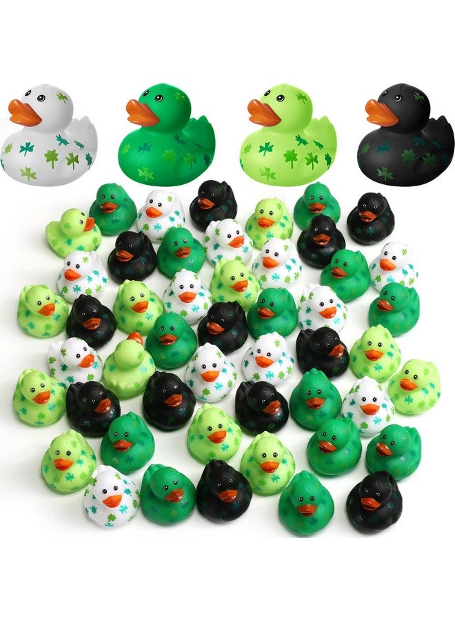 2 Inch St. Patrick'S Day Rubber Ducks Bulk Holiday Rubber Ducks 4 Styles Shamrock Cruise Ducks Baby Shower Duck Bath Pool Birthday Irish Kids Gifts For Party Favors Accessories(12 Pcs)