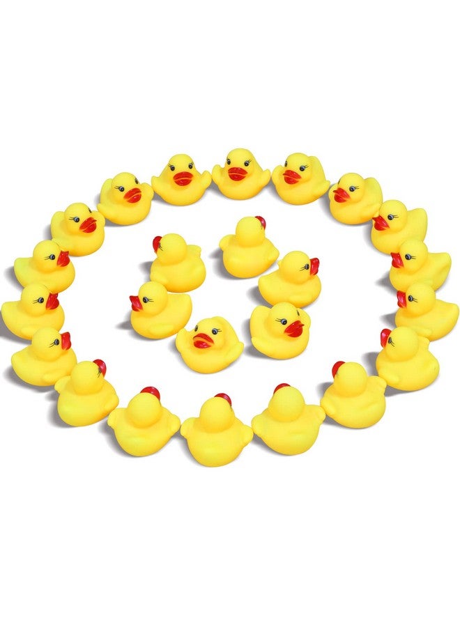 24Pcs Rubber Duck Float Ducky Baby Bath Shower Toy Yellow Mini Bath Duckies For Toddlers And Kids Birthday Gift Party Favor Bathtub Decoration