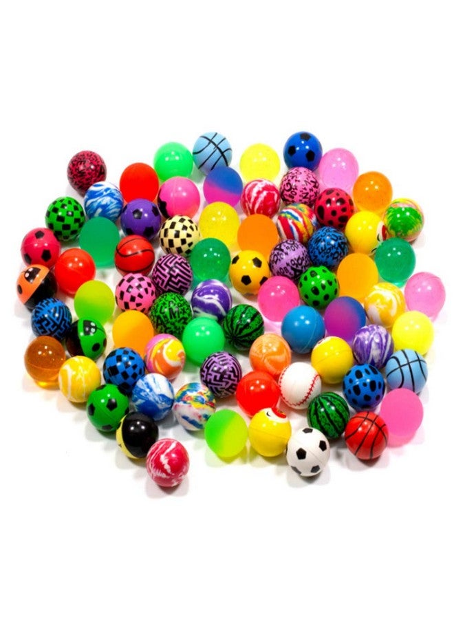 100 Pieces Assorted Colorful Bouncy Balls Bulk Mixed Pattern High Bouncing Balls For Kids Party Favors Prizes Birthdays Gift (28 Mm)