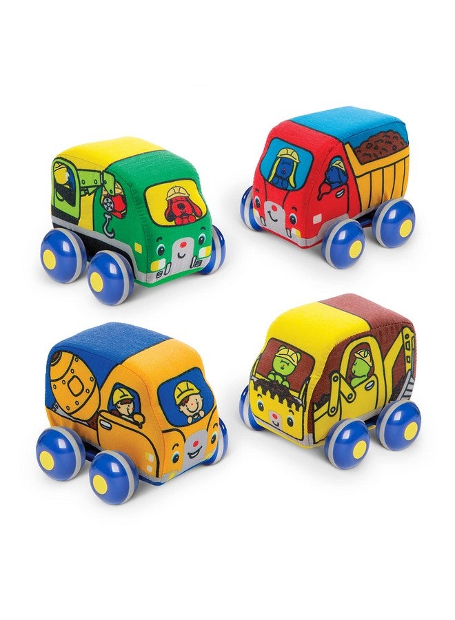 Pullback Construction Vehicles Soft Baby Toy Play Set Of 4 Vehicles Cars For Infants Construction Toys Pull Back Cars For Babies Ages 9M+