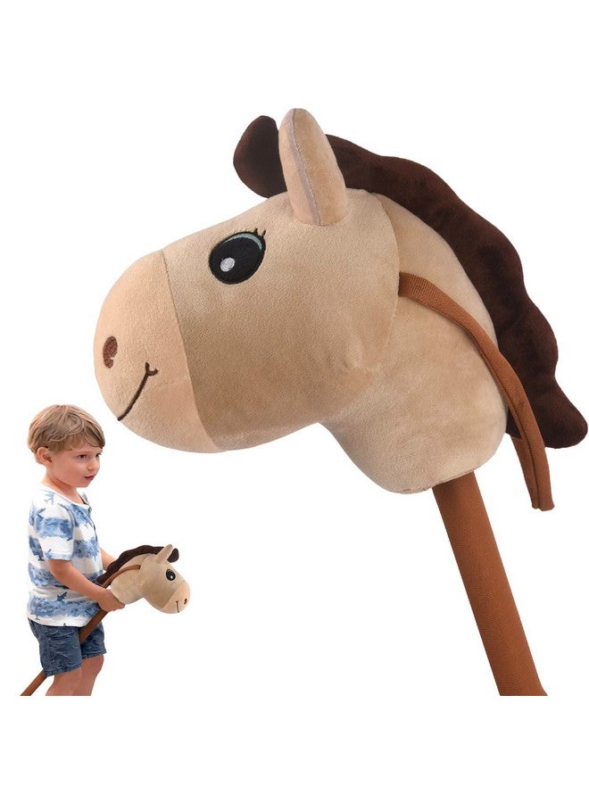 Toys Stick Horse (Plush For Kids And Toddlers) Gift For 2 + Year Old Boy Birthday (Beige)