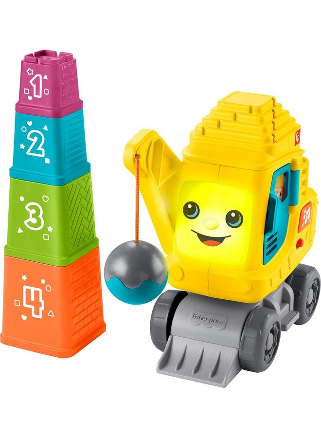 Baby & Toddler Learning Toy Count & Stack Crane With Blocks Lights Music & Sounds For Infants Ages 9+ Months