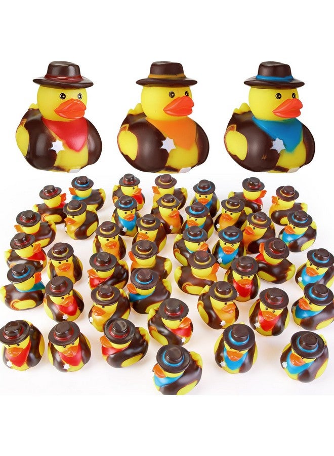 Cowboy Rubber Duck With Cowboy Hat 2 Inch Cute Duck Bath Toy For Summer Baby Shower Birthday Swimming Party Gift Favor Duck Dashboard Car Ornament(12 Packs)